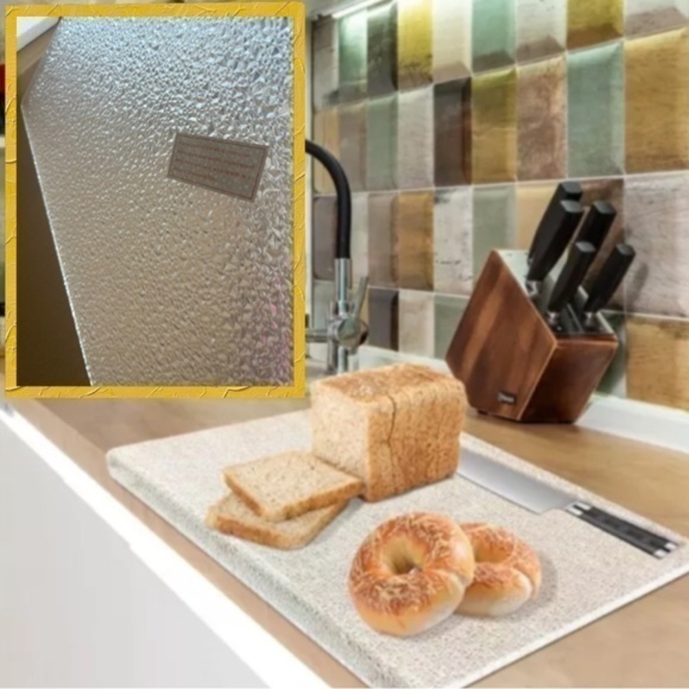 Acrylic Cutting Board Counter Lip, Clear Non slip Kitchen Countertop Textured